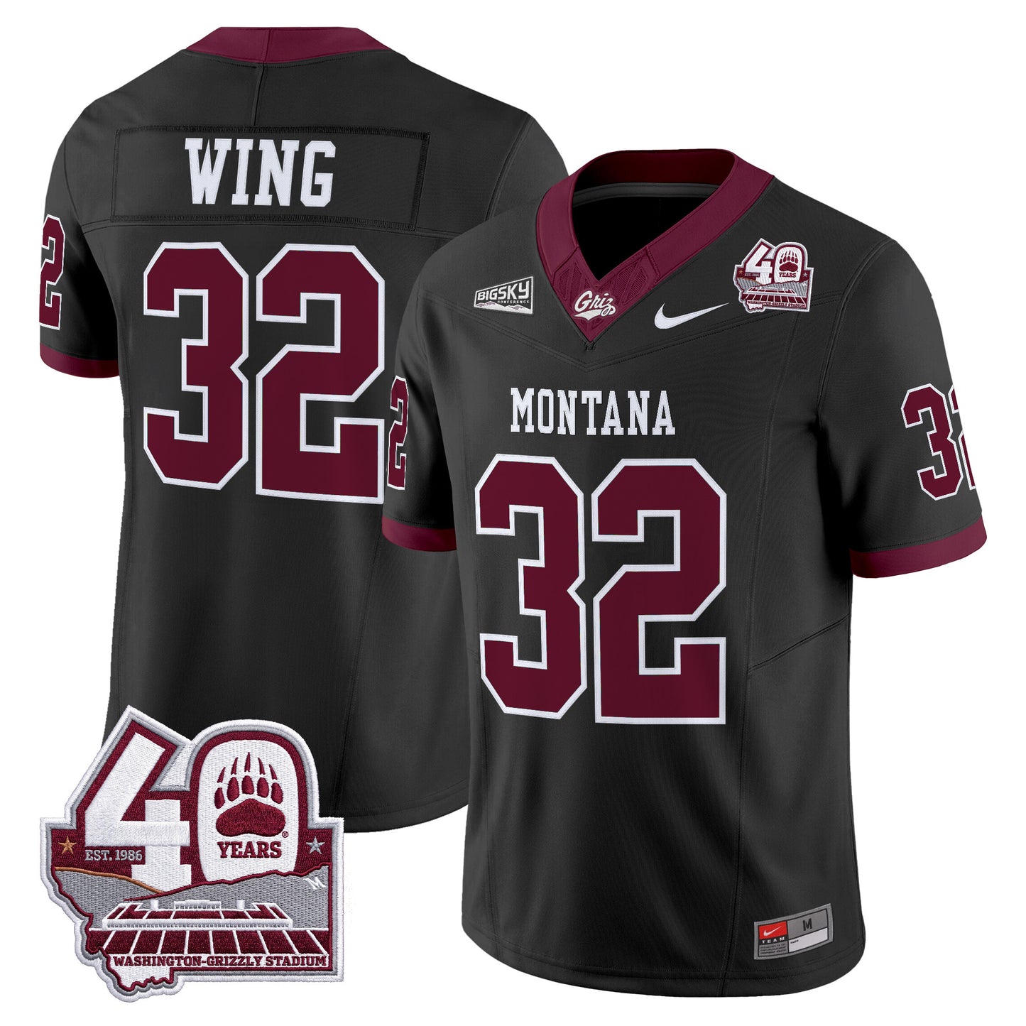  Montana Grizzlies 2026 Vapor Limited Jersey - 40th Anniversary Patch -  Stitched