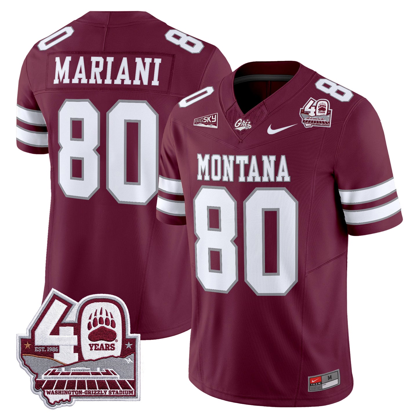  Montana Grizzlies 2026 Vapor Limited Jersey - 40th Anniversary Patch -  Stitched