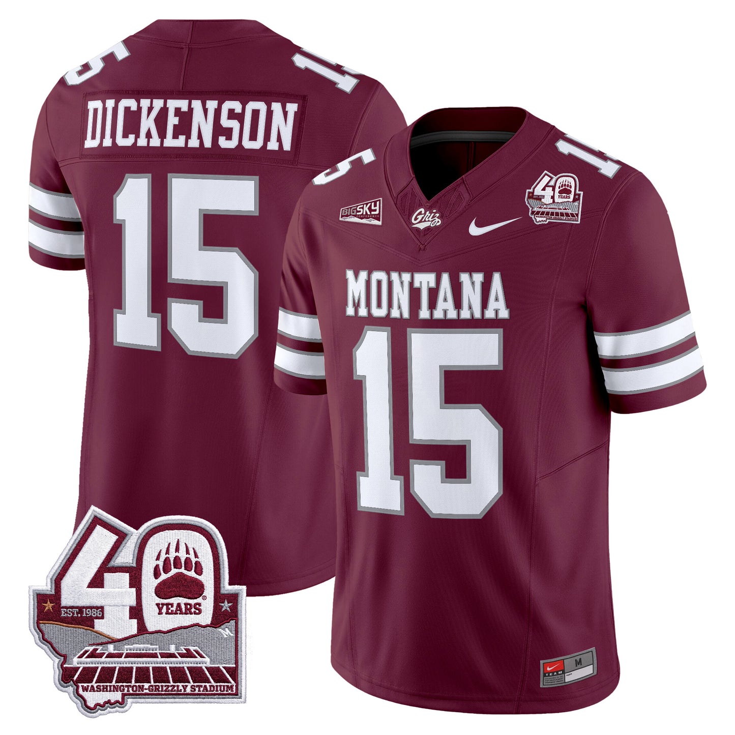  Montana Grizzlies 2026 Vapor Limited Jersey - 40th Anniversary Patch -  Stitched