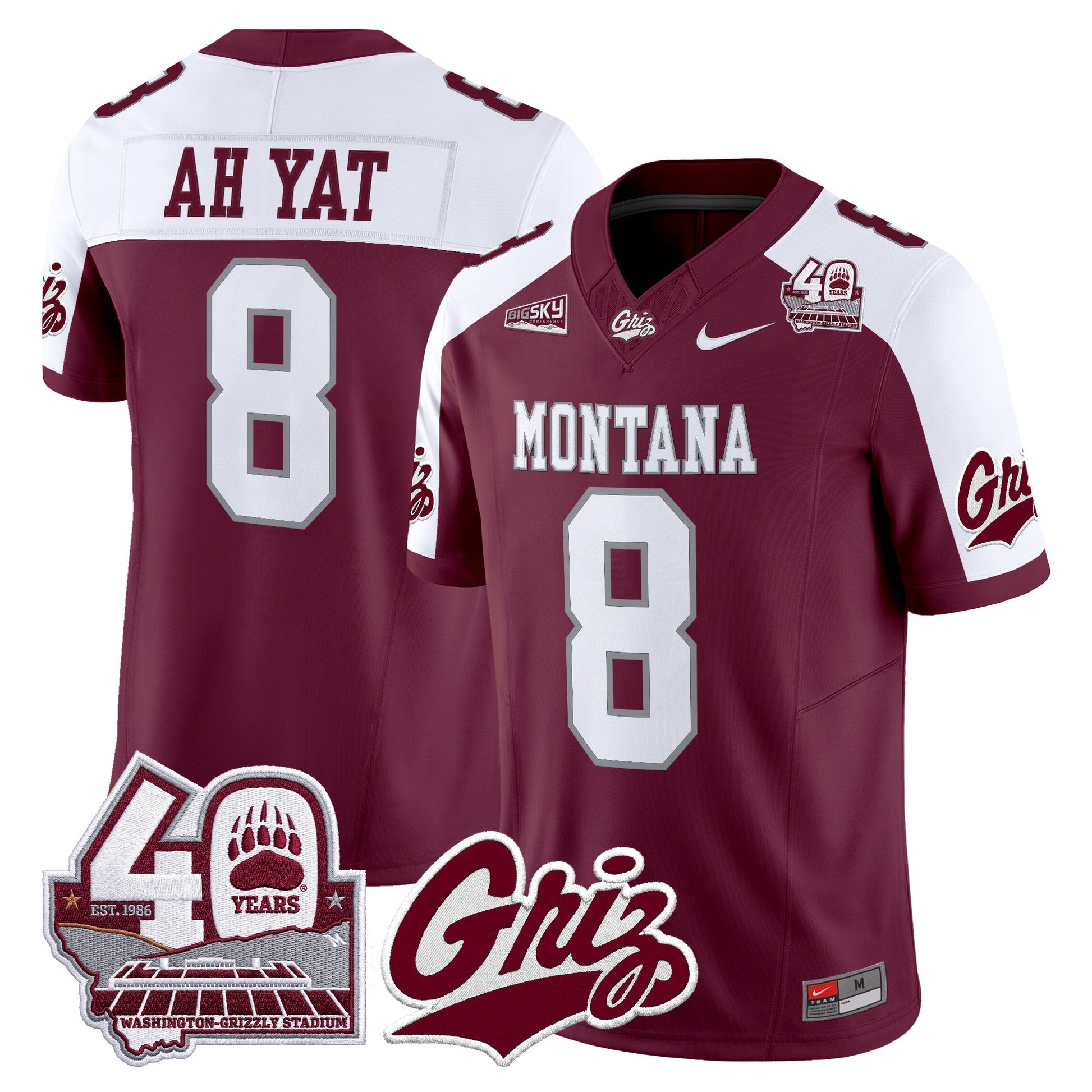  Montana Grizzlies 2026 Vapor Limited Jersey - 40th Anniversary Patch -  Stitched
