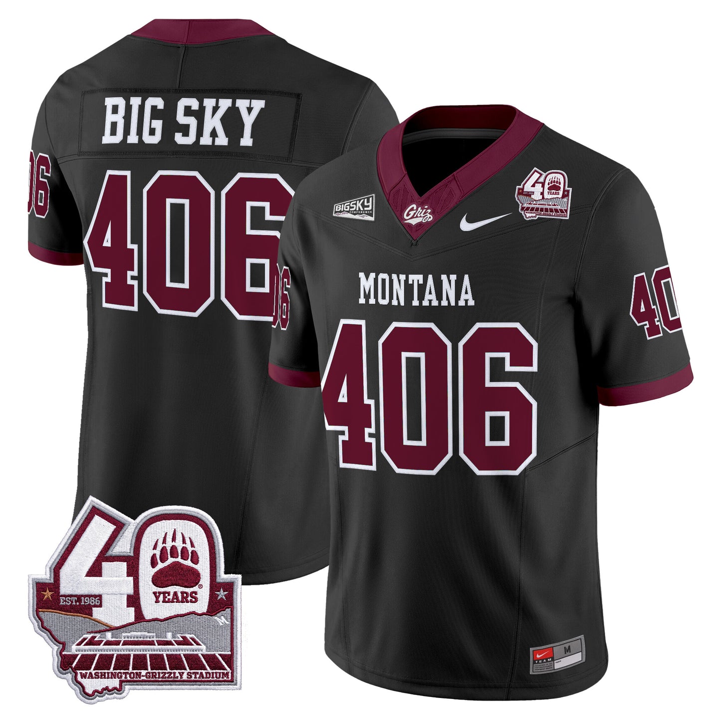  Montana Grizzlies 2026 Vapor Limited Jersey - 40th Anniversary Patch -  Stitched