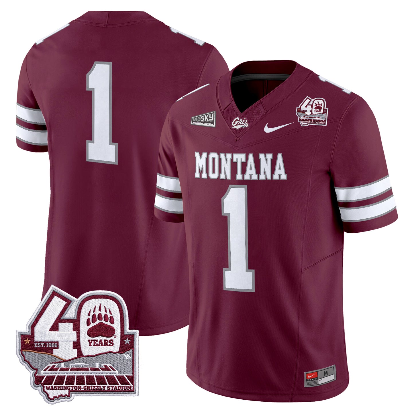  Montana Grizzlies 2026 Vapor Limited Jersey - 40th Anniversary Patch -  Stitched