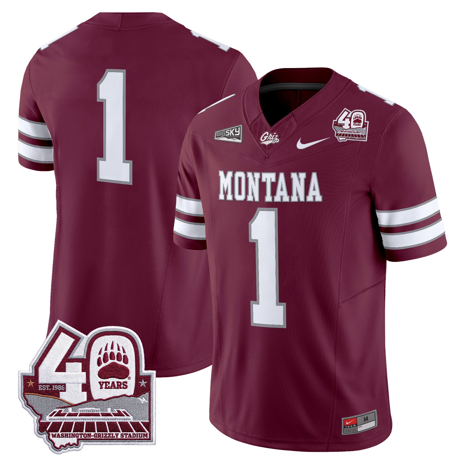  Montana Grizzlies 2026 Vapor Limited Jersey - 40th Anniversary Patch -  Stitched