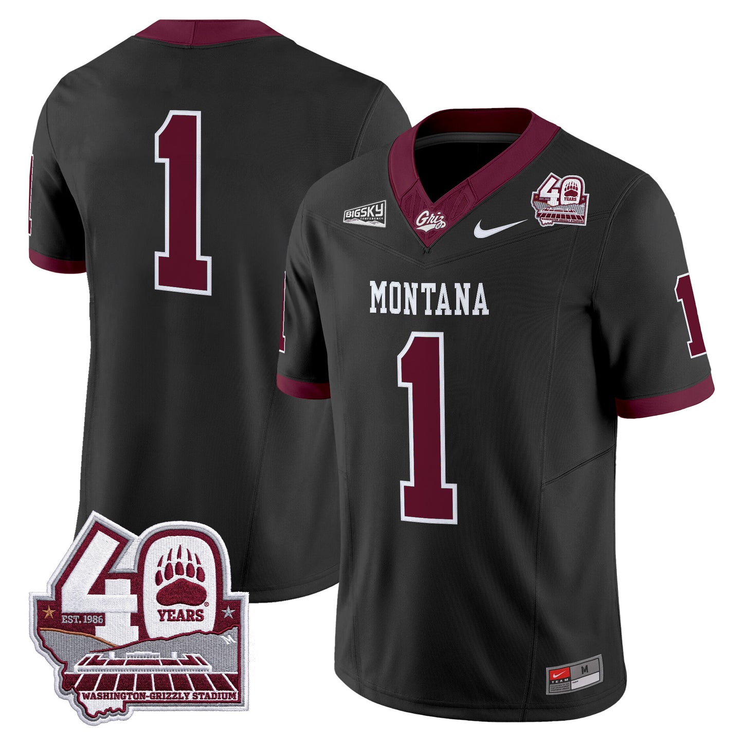  Montana Grizzlies 2026 Vapor Limited Jersey - 40th Anniversary Patch -  Stitched
