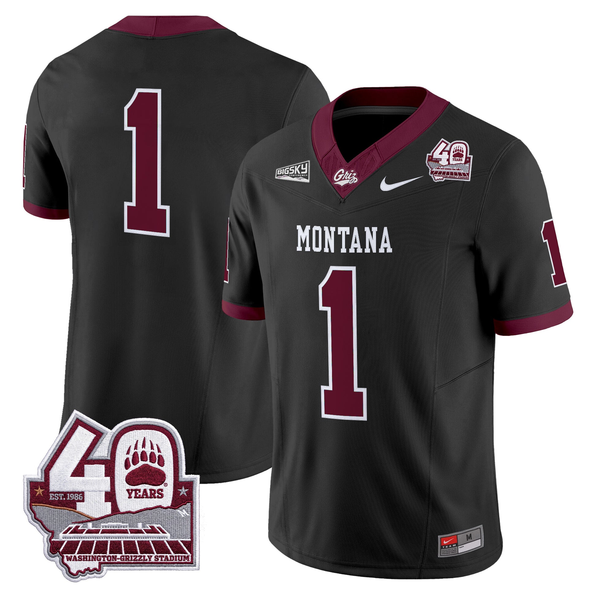  Montana Grizzlies 2026 Vapor Limited Jersey - 40th Anniversary Patch -  Stitched