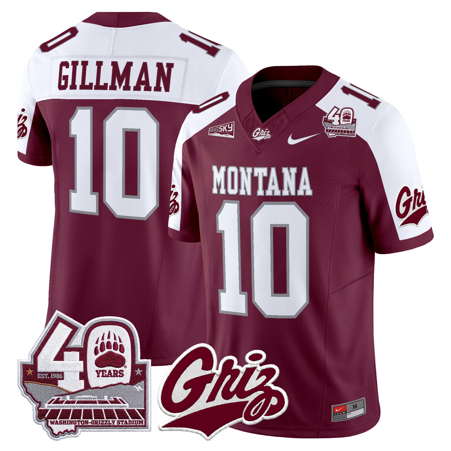  Montana Grizzlies 2026 Vapor Limited Jersey - 40th Anniversary Patch -  Stitched