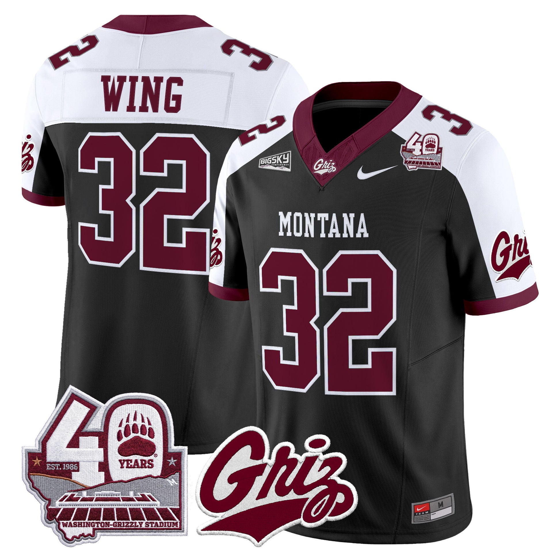  Montana Grizzlies 2026 Vapor Limited Jersey - 40th Anniversary Patch -  Stitched