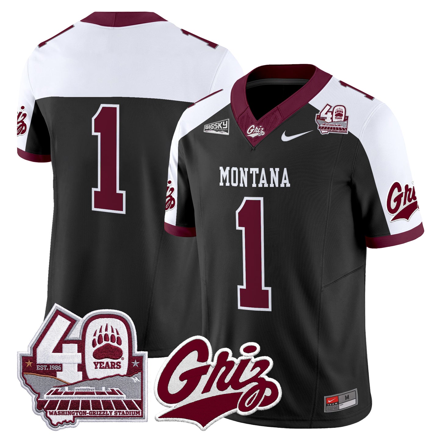  Montana Grizzlies 2026 Vapor Limited Jersey - 40th Anniversary Patch -  Stitched