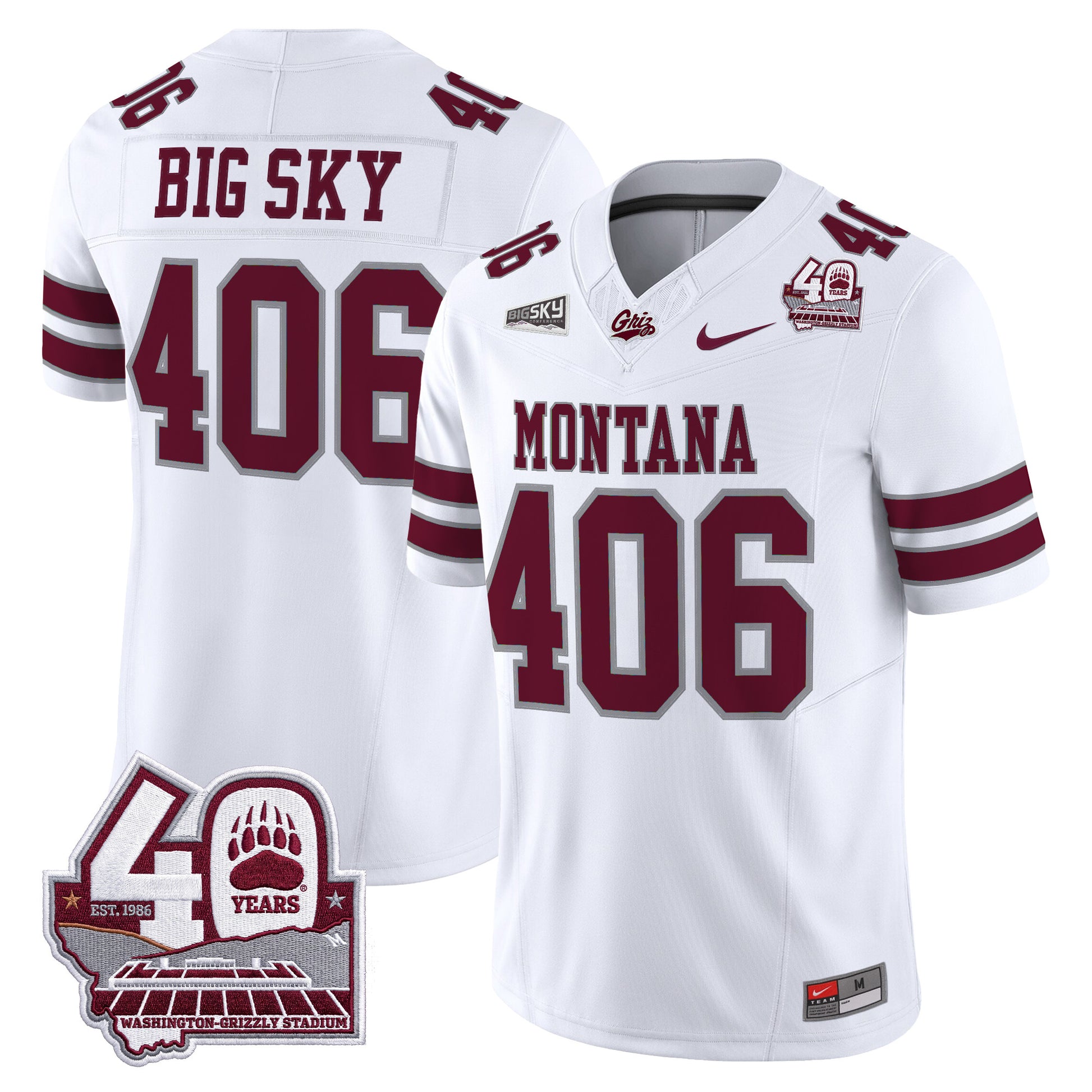  Montana Grizzlies 2026 Vapor Limited Jersey - 40th Anniversary Patch -  Stitched