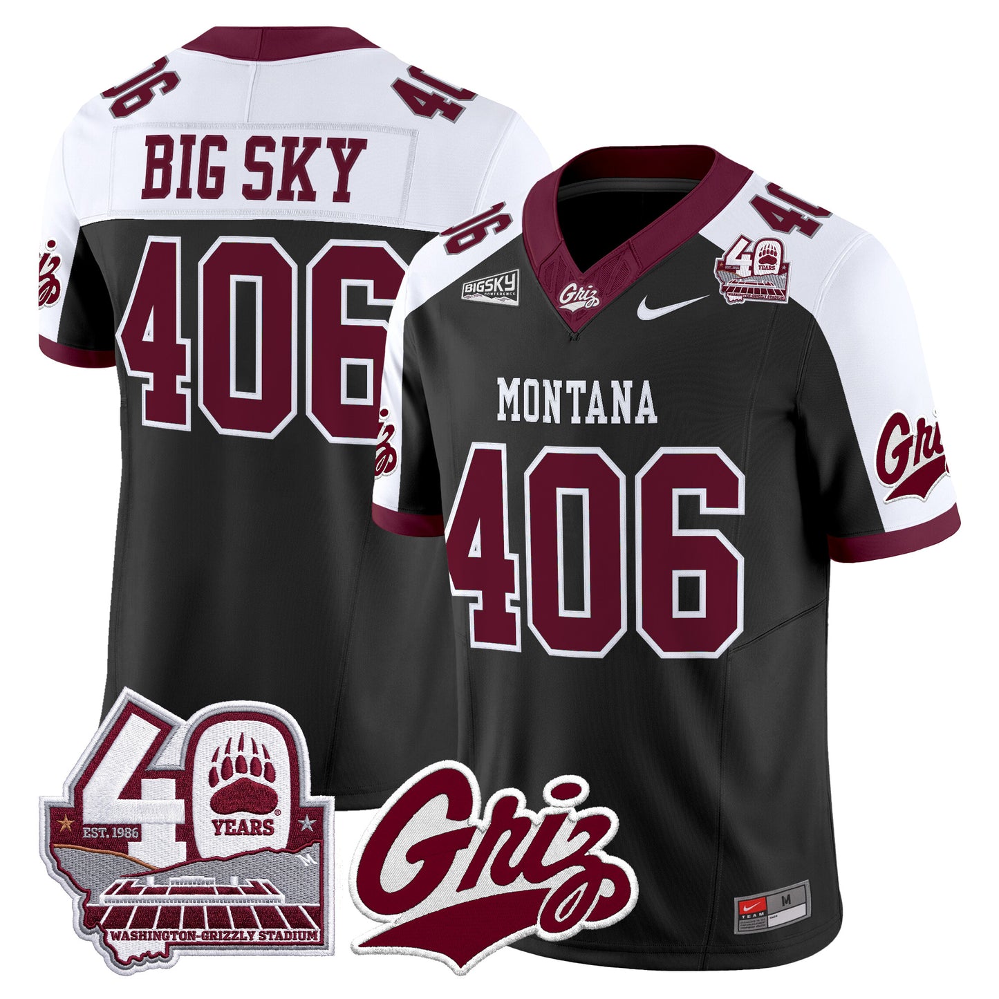  Montana Grizzlies 2026 Vapor Limited Jersey - 40th Anniversary Patch -  Stitched