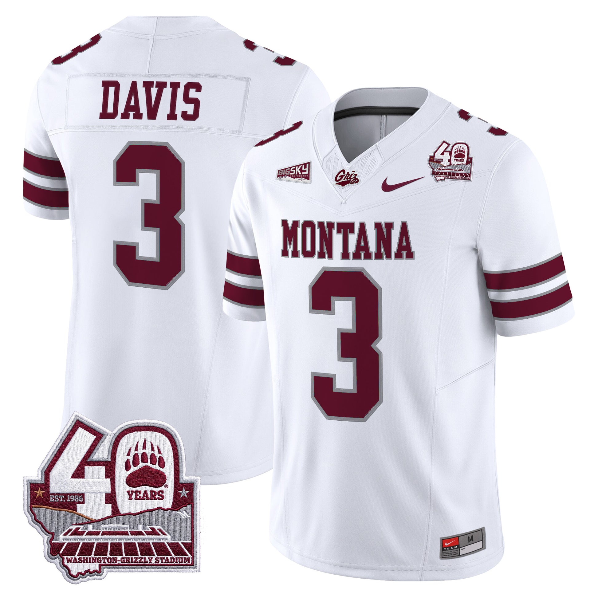  Montana Grizzlies 2026 Vapor Limited Jersey - 40th Anniversary Patch -  Stitched