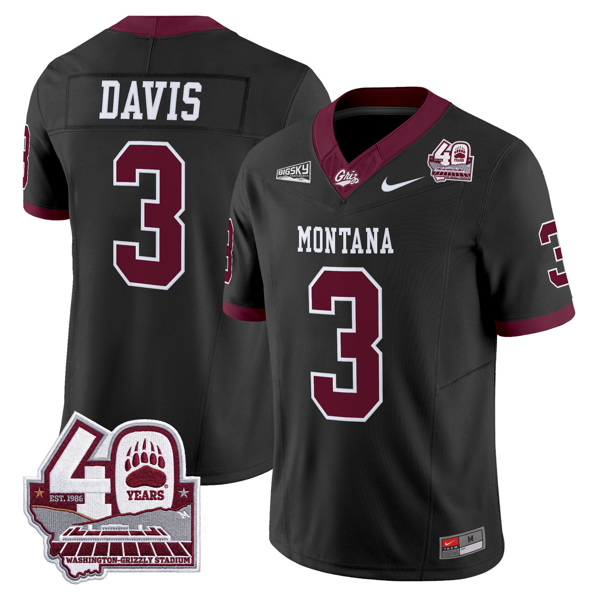 Montana Grizzlies 2026 Vapor Limited Jersey - 40th Anniversary Patch -  Stitched