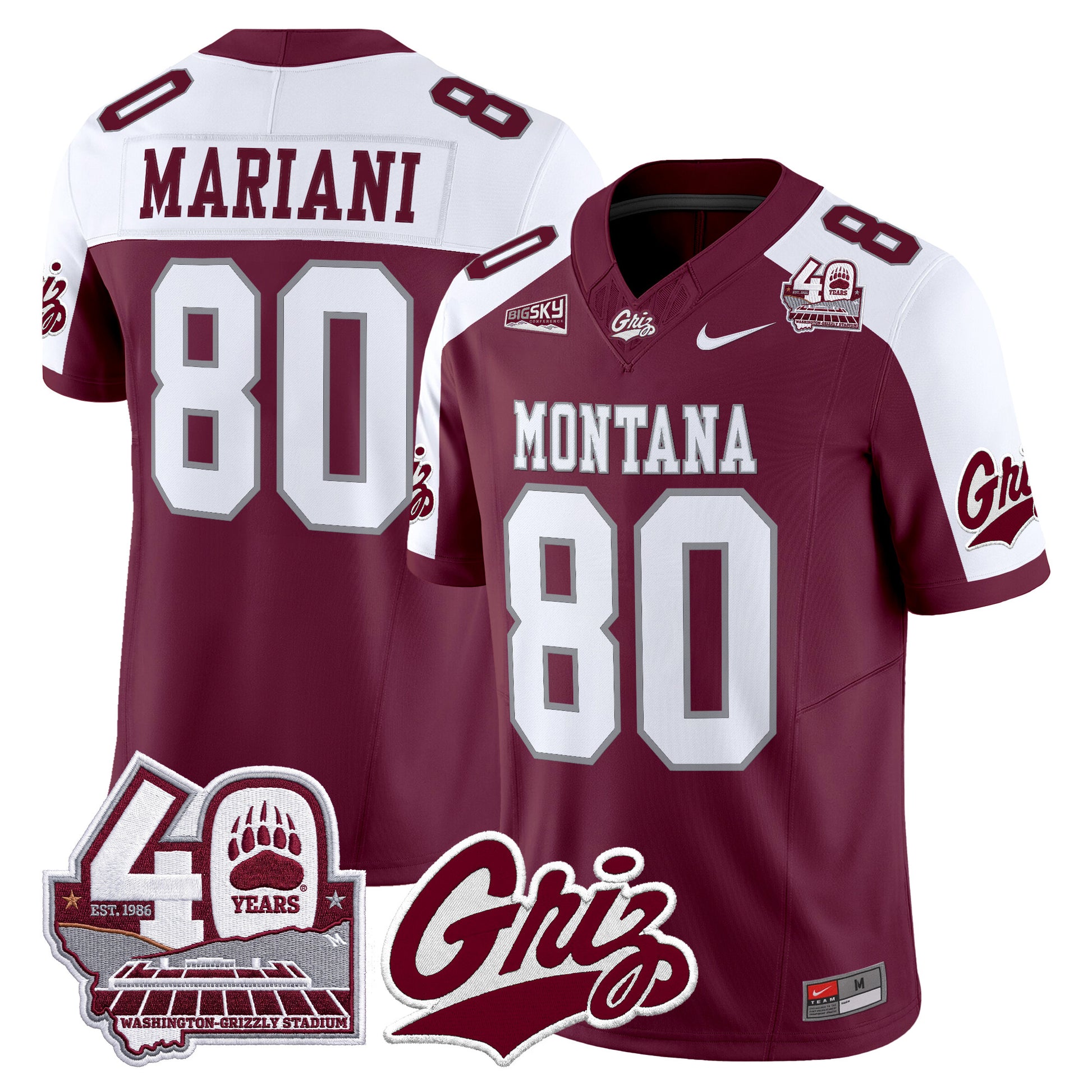  Montana Grizzlies 2026 Vapor Limited Jersey - 40th Anniversary Patch -  Stitched