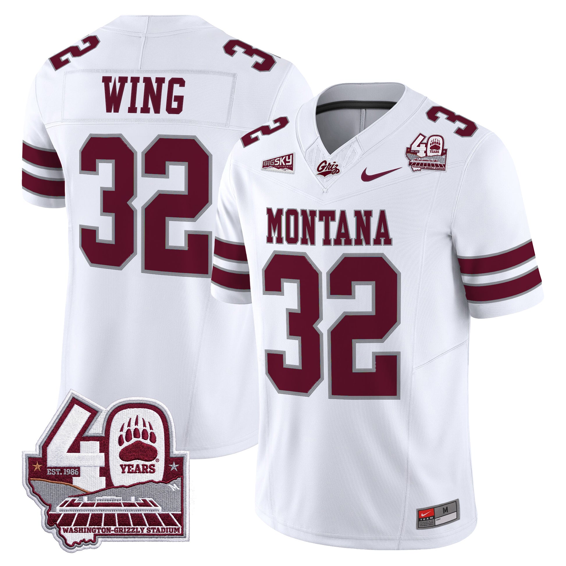  Montana Grizzlies 2026 Vapor Limited Jersey - 40th Anniversary Patch -  Stitched