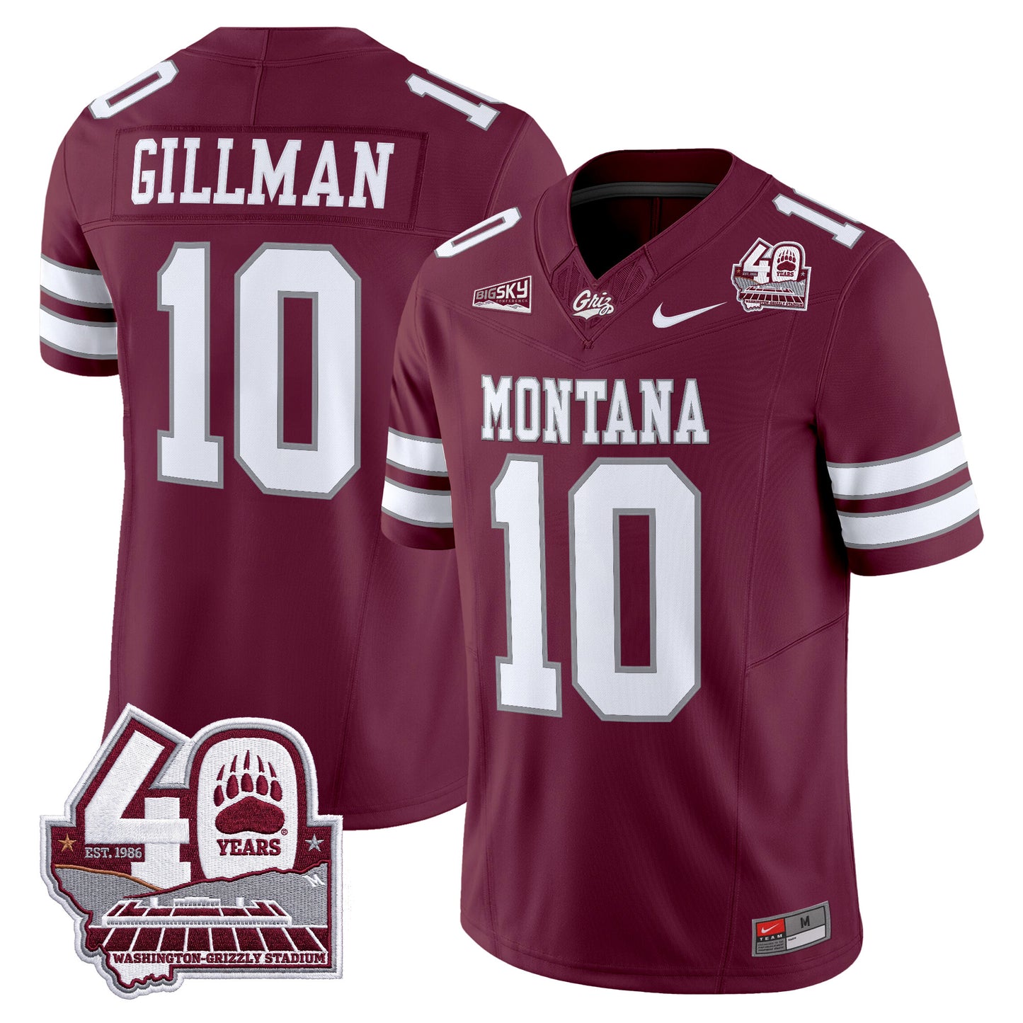  Montana Grizzlies 2026 Vapor Limited Jersey - 40th Anniversary Patch -  Stitched