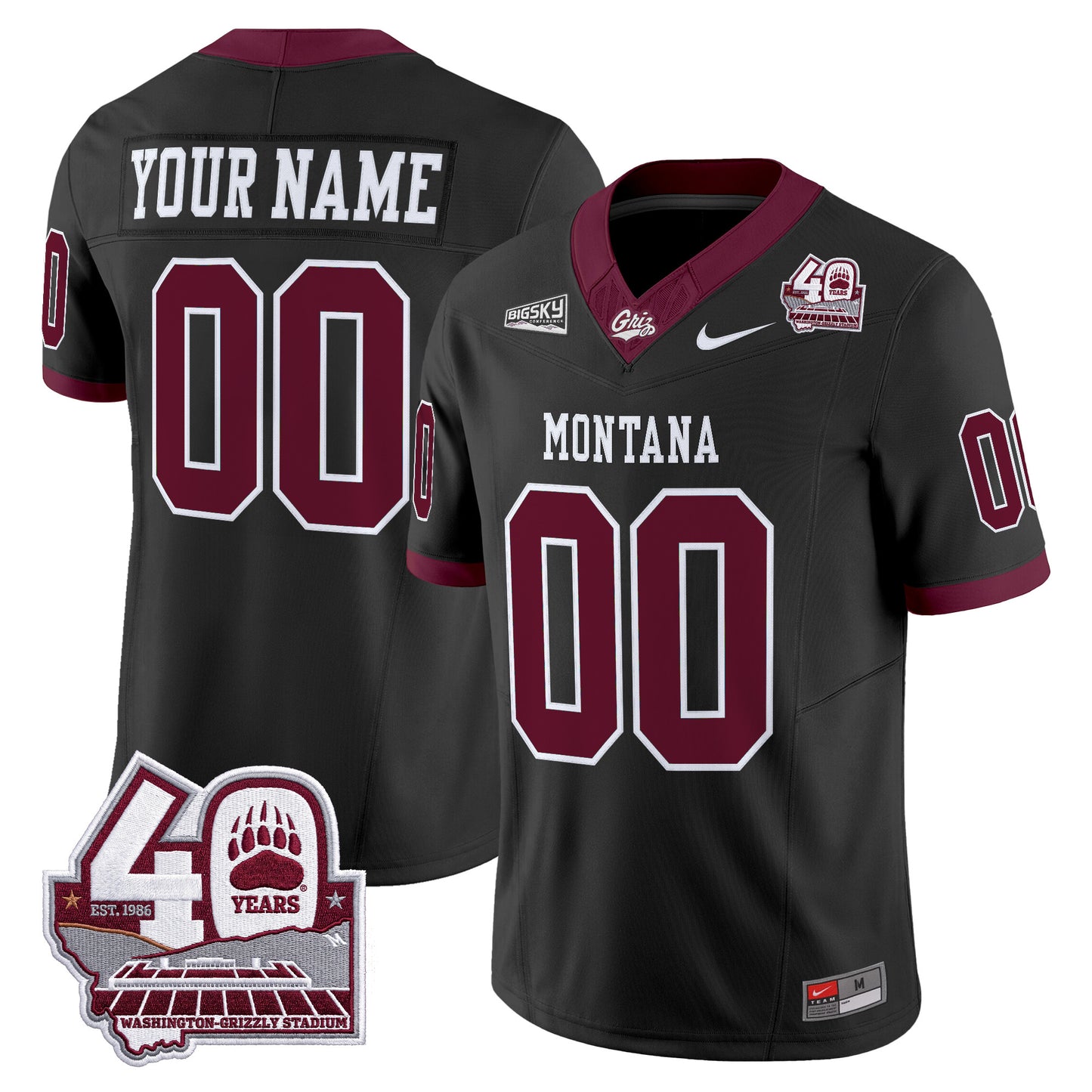 Montana Grizzlies 2026 Vapor Limited Custom Jersey - 40th Anniversary Patch -  Stitched