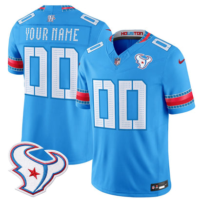 Houston Texans Rivalries Custom Blue Jersey -  Stitched