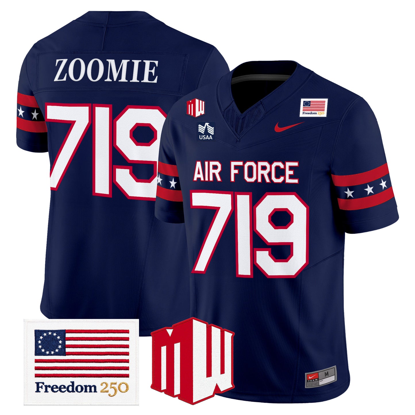 Air Force Falcons Freedom 250 Vapor Limited Jersey - Stitched