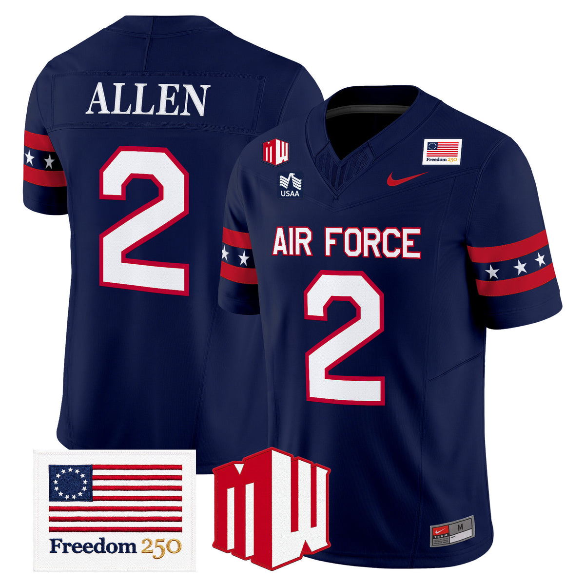Air Force Falcons Freedom 250 Vapor Limited Jersey - Stitched
