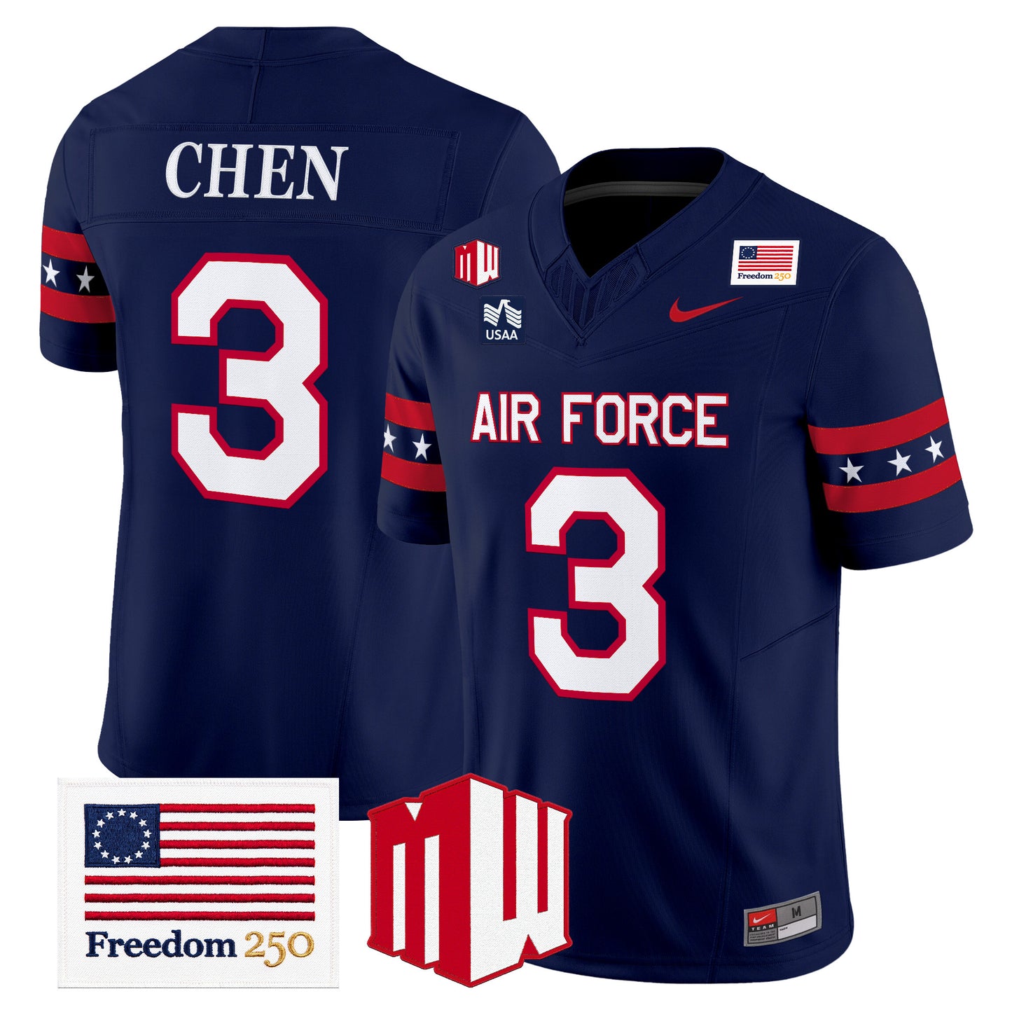 Air Force Falcons Freedom 250 Vapor Limited Jersey - Stitched