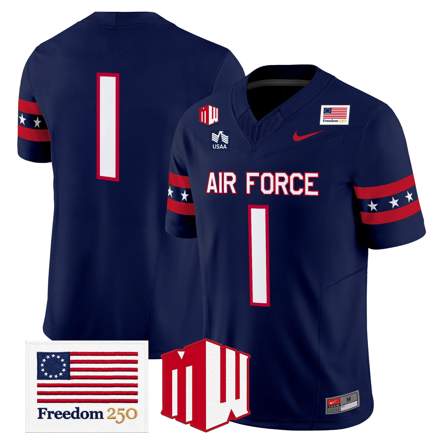 Air Force Falcons Freedom 250 Vapor Limited Jersey - Stitched