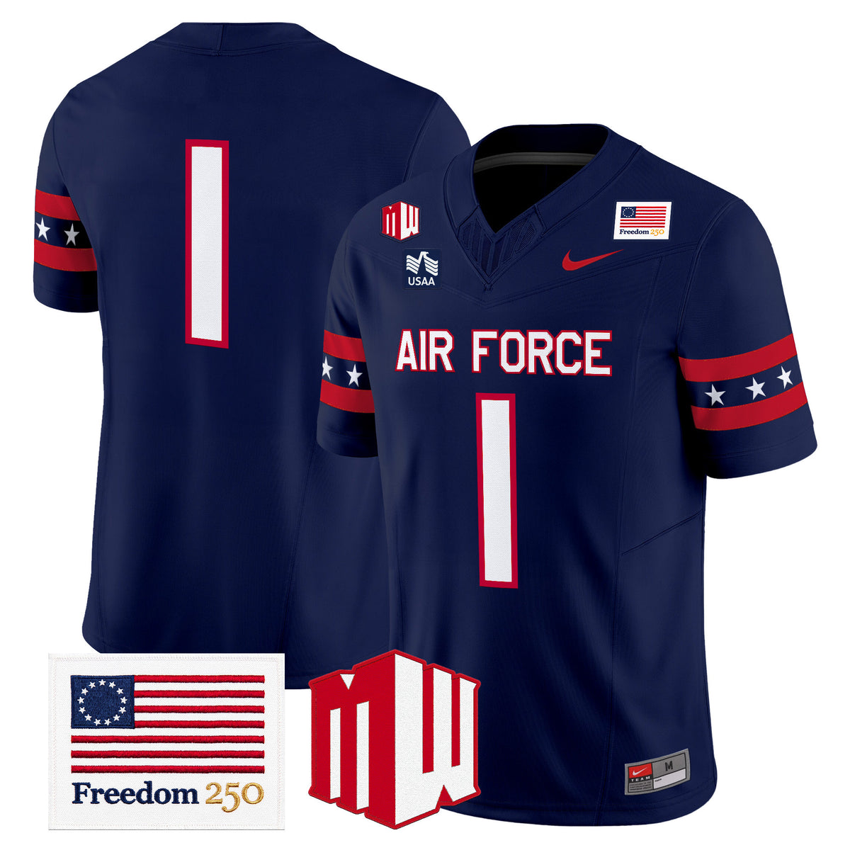 Air Force Falcons Freedom 250 Vapor Limited Jersey - Stitched