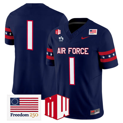 Air Force Falcons Freedom 250 Vapor Limited Jersey - Stitched