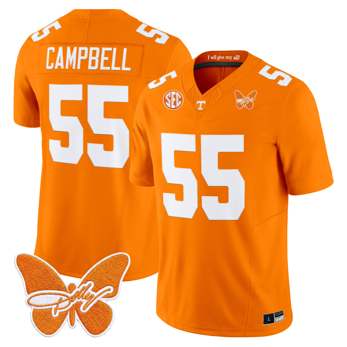 Men's Tennessee Volunteers Dolly Parton Patch Vapor Limited Jersey - All Stitched