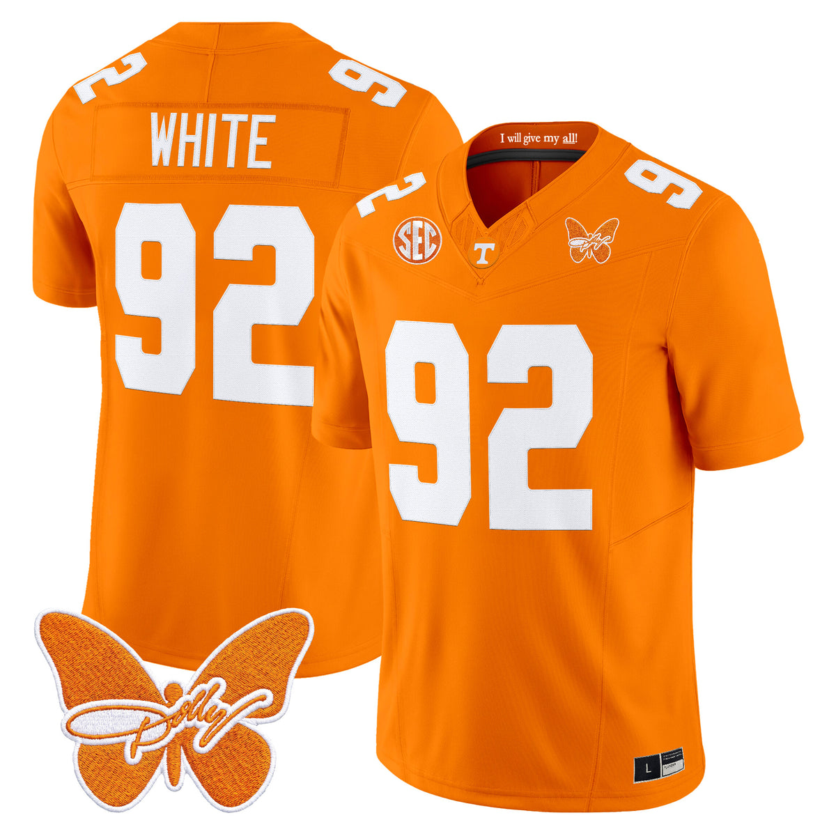 Men's Tennessee Volunteers Dolly Parton Patch Vapor Limited Jersey - All Stitched