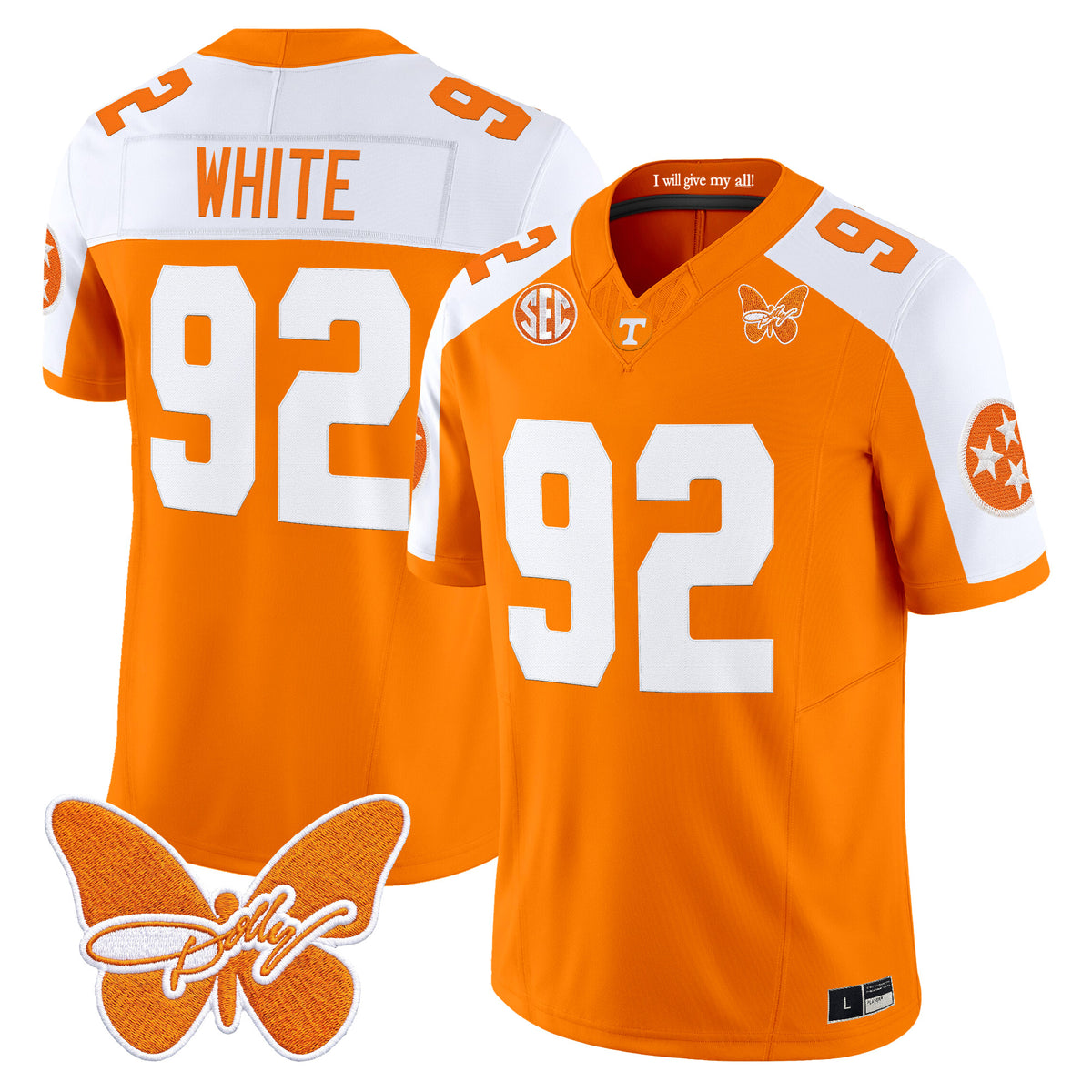 Men's Tennessee Volunteers Dolly Parton Patch Vapor Limited Jersey - All Stitched