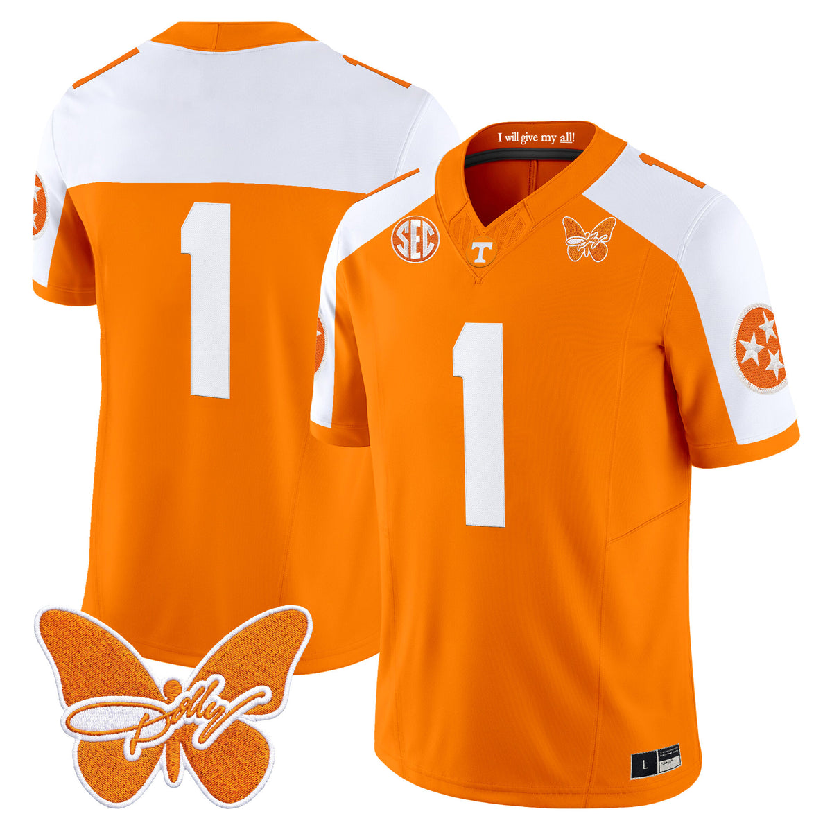 Men's Tennessee Volunteers Dolly Parton Patch Vapor Limited Jersey - All Stitched
