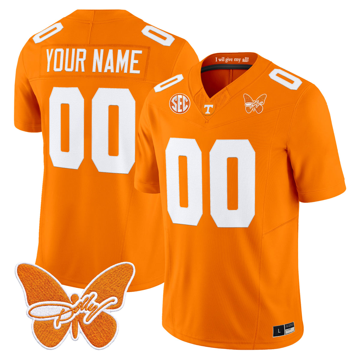 Tennessee Volunteers Dolly Parton Patch Vapor Limited Custom Jersey - All Stitched