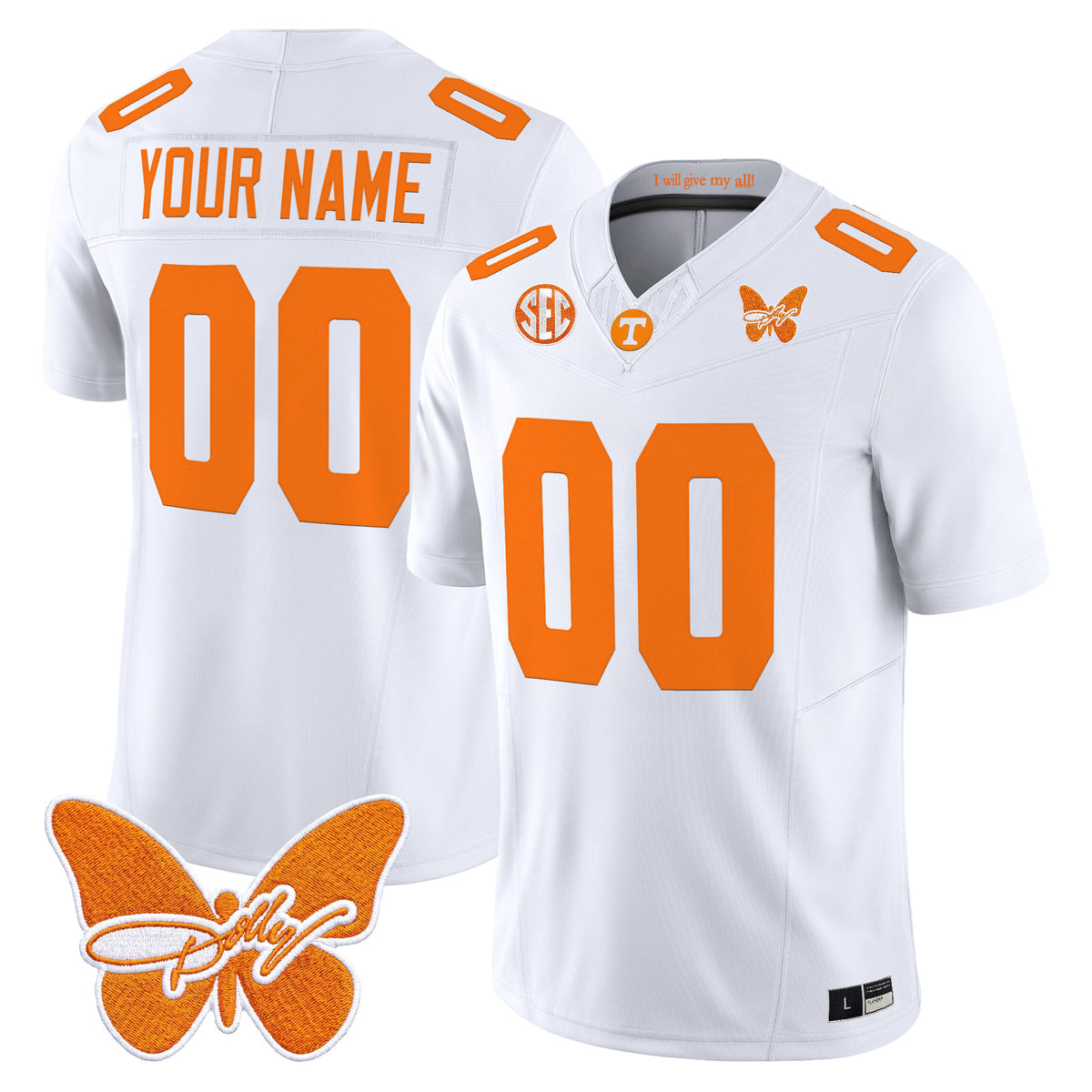 Tennessee Volunteers Dolly Parton Patch Vapor Limited Custom Jersey - All Stitched
