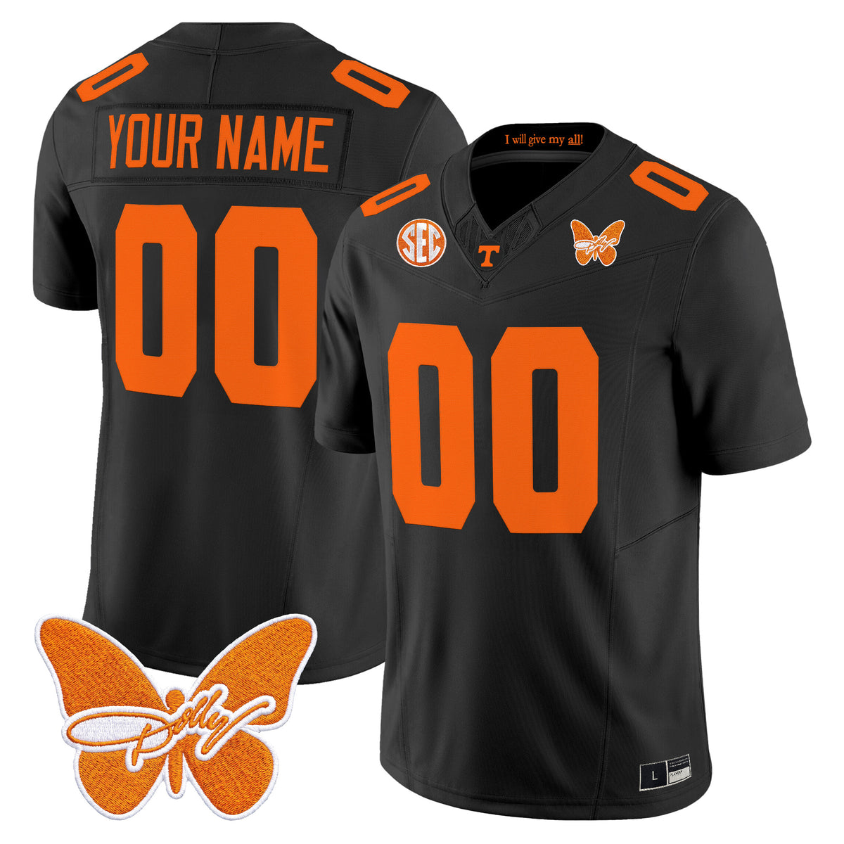 Tennessee Volunteers Dolly Parton Patch Vapor Limited Custom Jersey - All Stitched