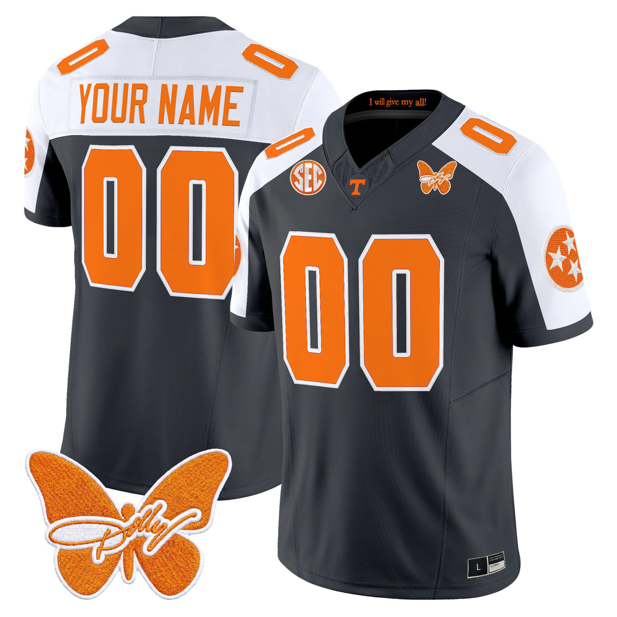 Tennessee Volunteers Dolly Parton Patch Vapor Limited Custom Jersey - All Stitched