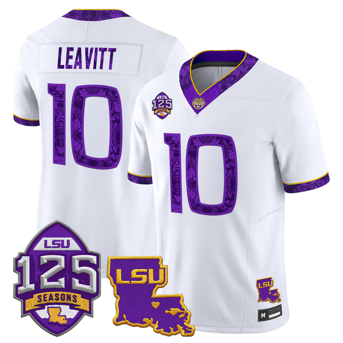 LSU Tigers 'Silent Season of 1918' Vapor Limited Jersey - Louisiana Patch - All Stitched