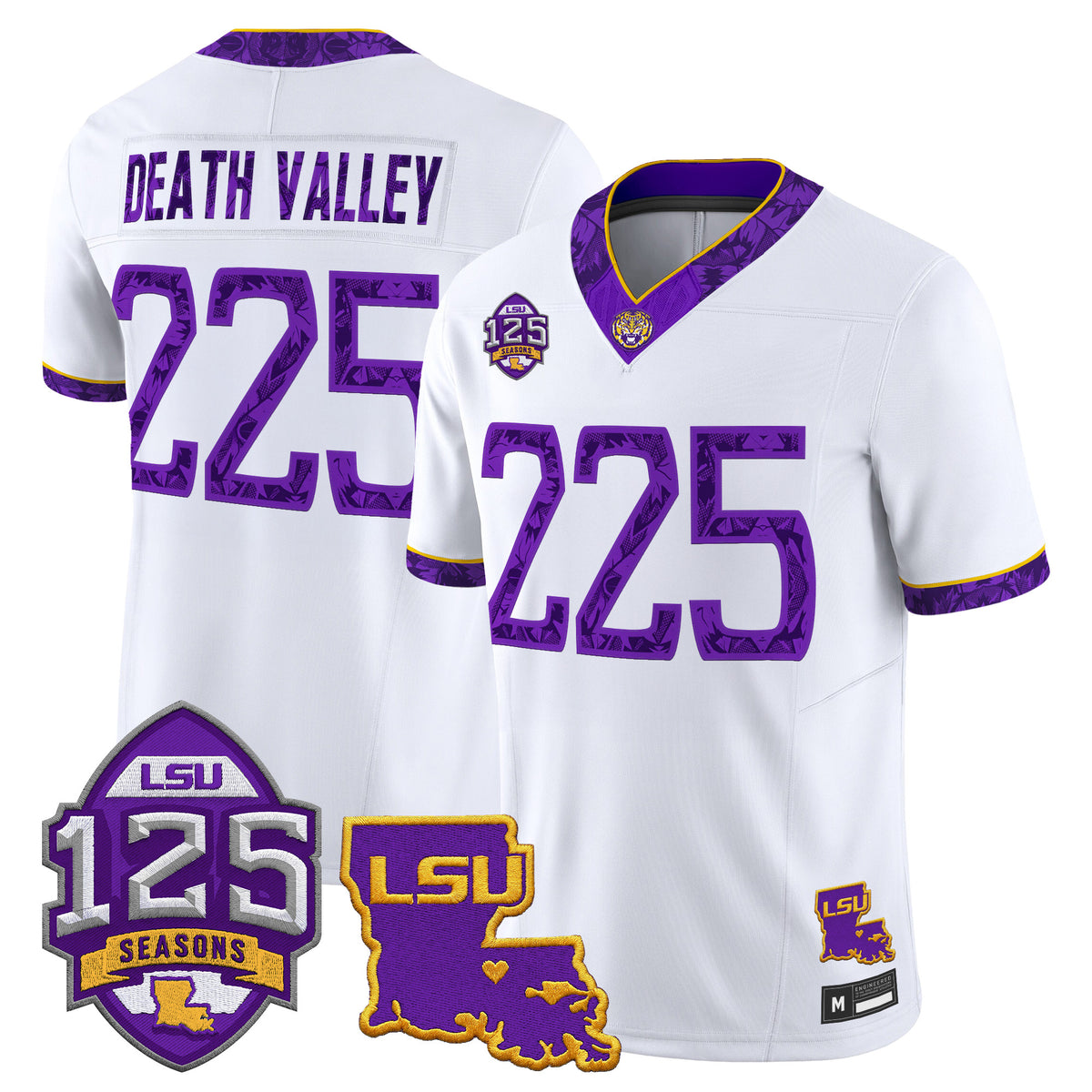 LSU Tigers 'Silent Season of 1918' Vapor Limited Jersey - Louisiana Patch - All Stitched