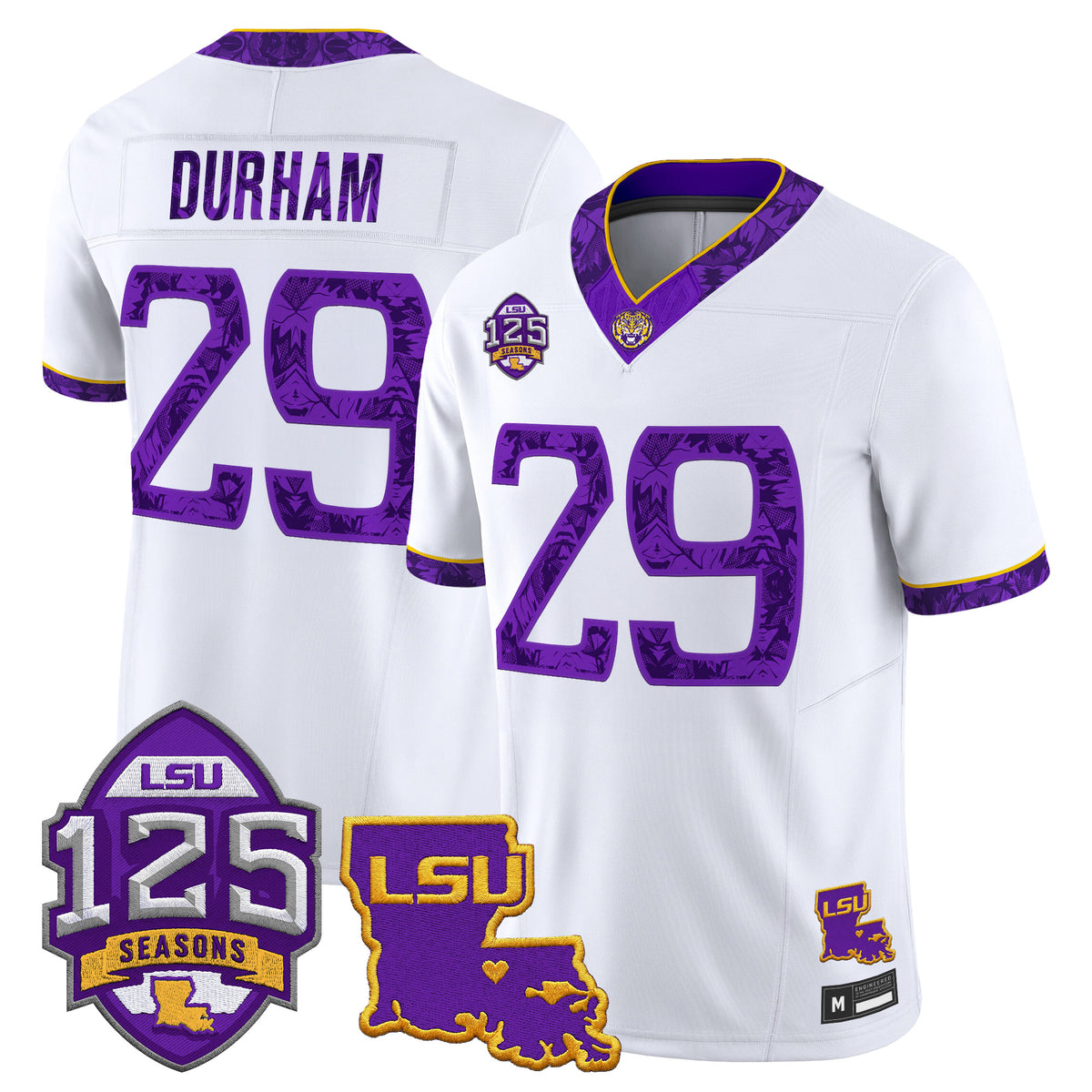 LSU Tigers 'Silent Season of 1918' Vapor Limited Jersey - Louisiana Patch - All Stitched