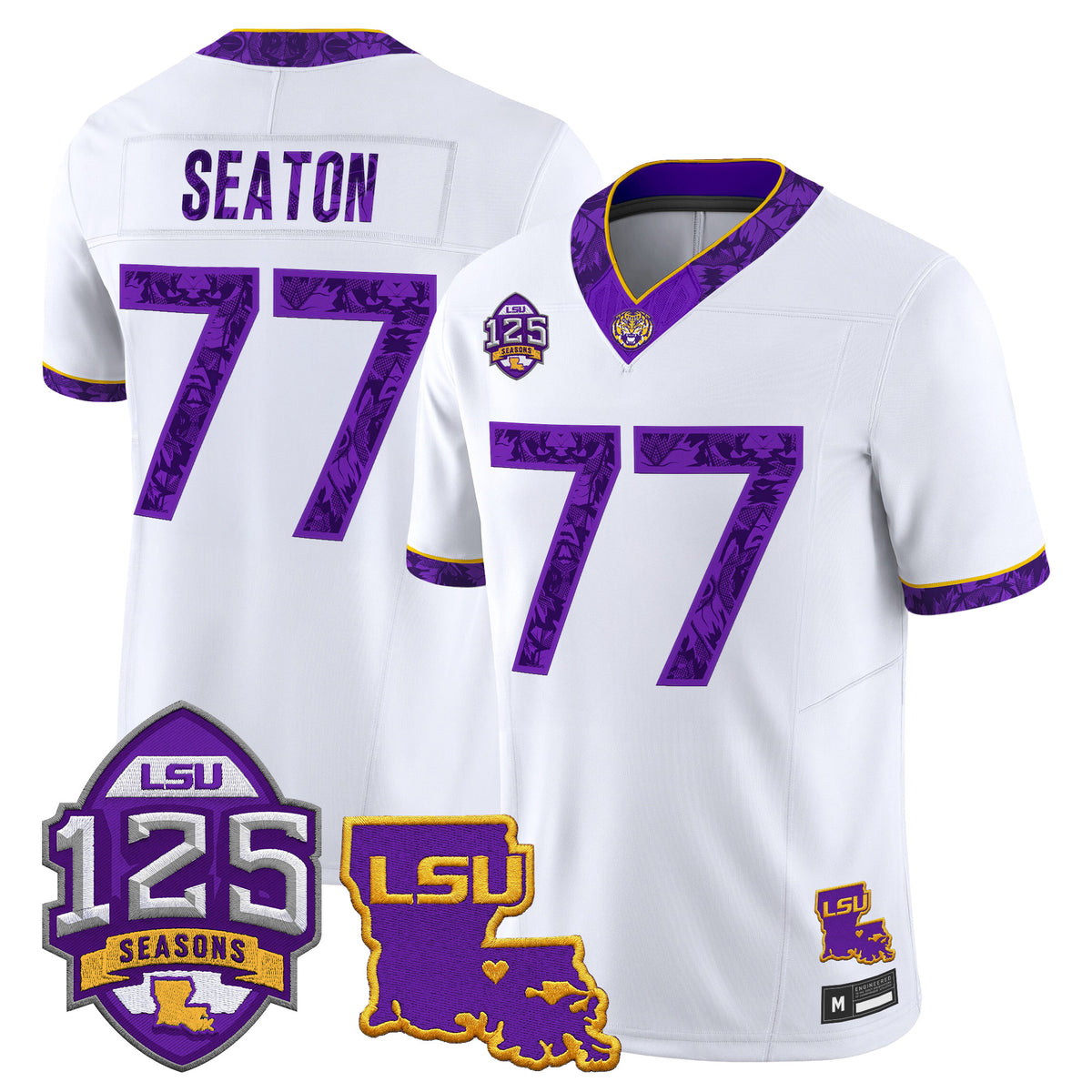 LSU Tigers 'Silent Season of 1918' Vapor Limited Jersey - Louisiana Patch - All Stitched