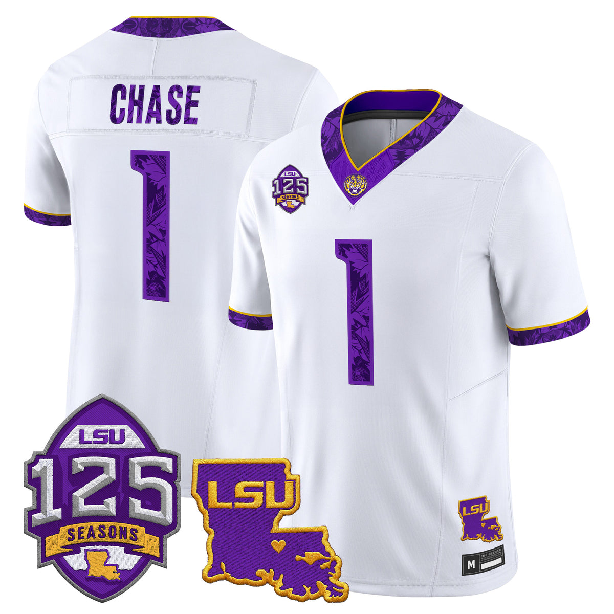 LSU Tigers 'Silent Season of 1918' Vapor Limited Jersey - Louisiana Patch - All Stitched