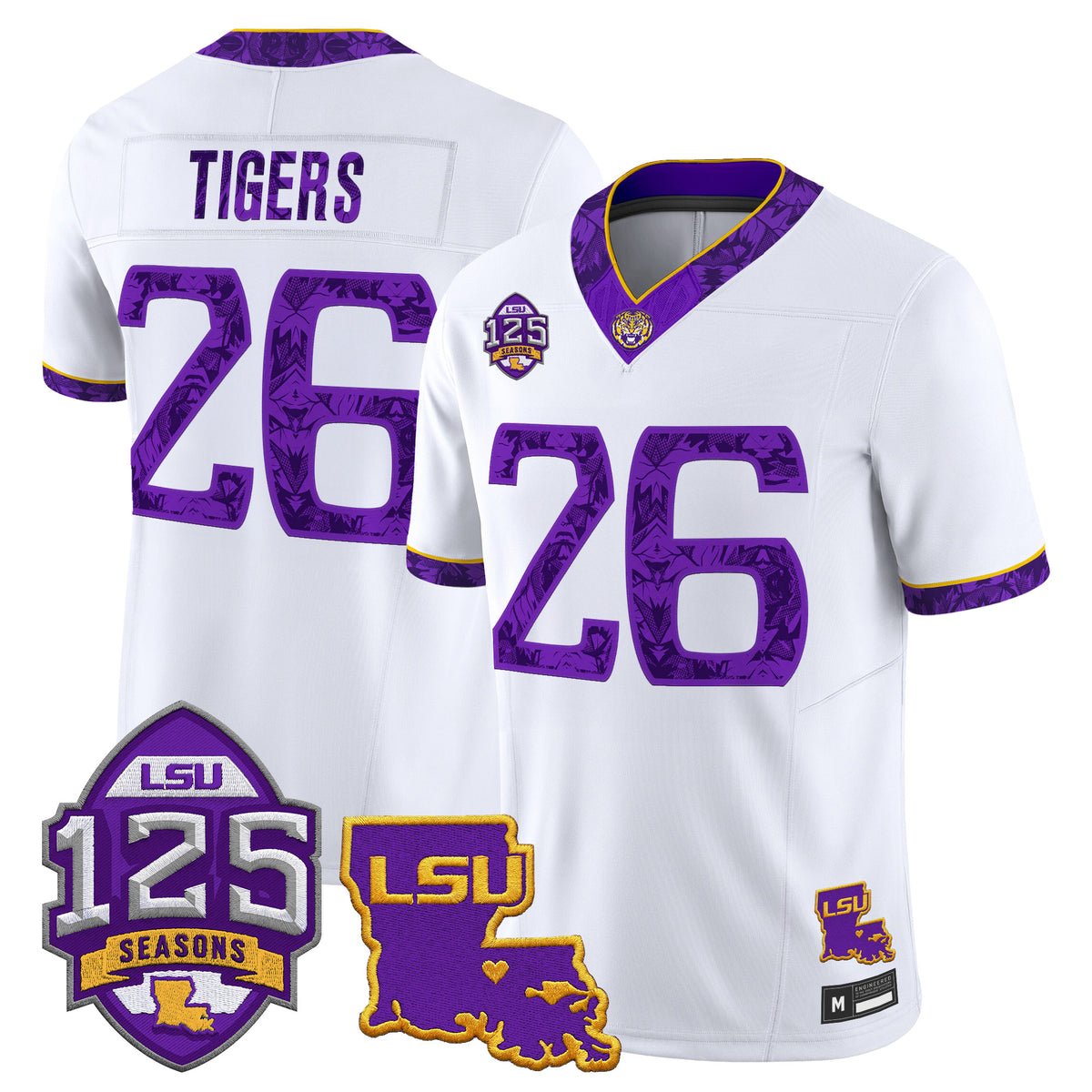 LSU Tigers 'Silent Season of 1918' Vapor Limited Jersey - Louisiana Patch - All Stitched