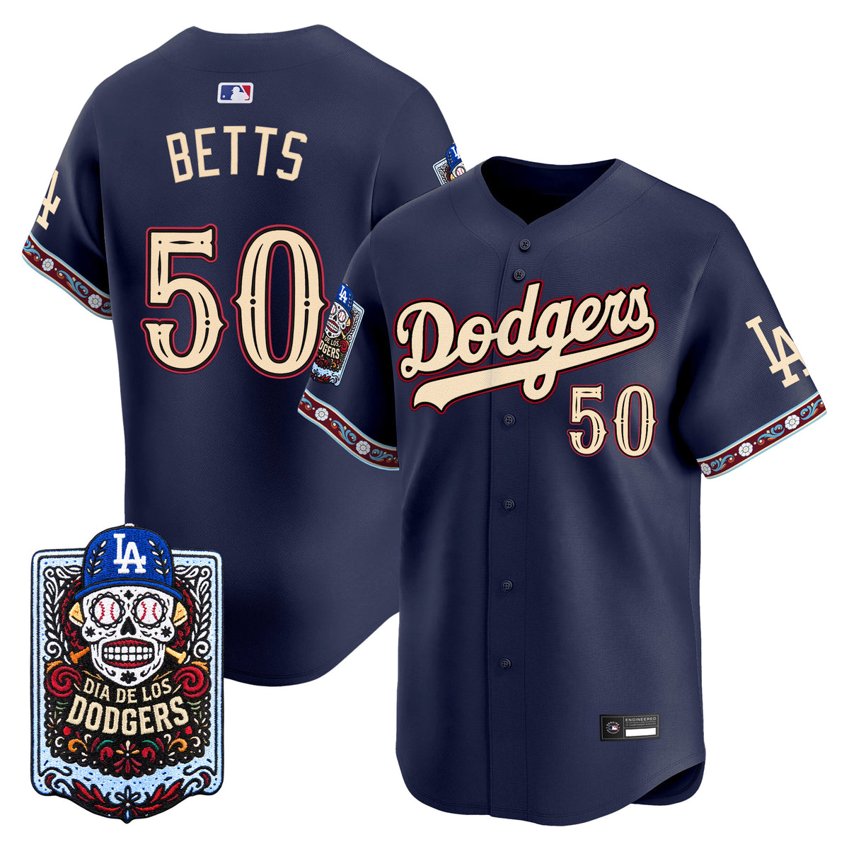 Men's Los Angeles Dodgers Día de los Muertos Vapor Premier Limited Jersey - Stitched