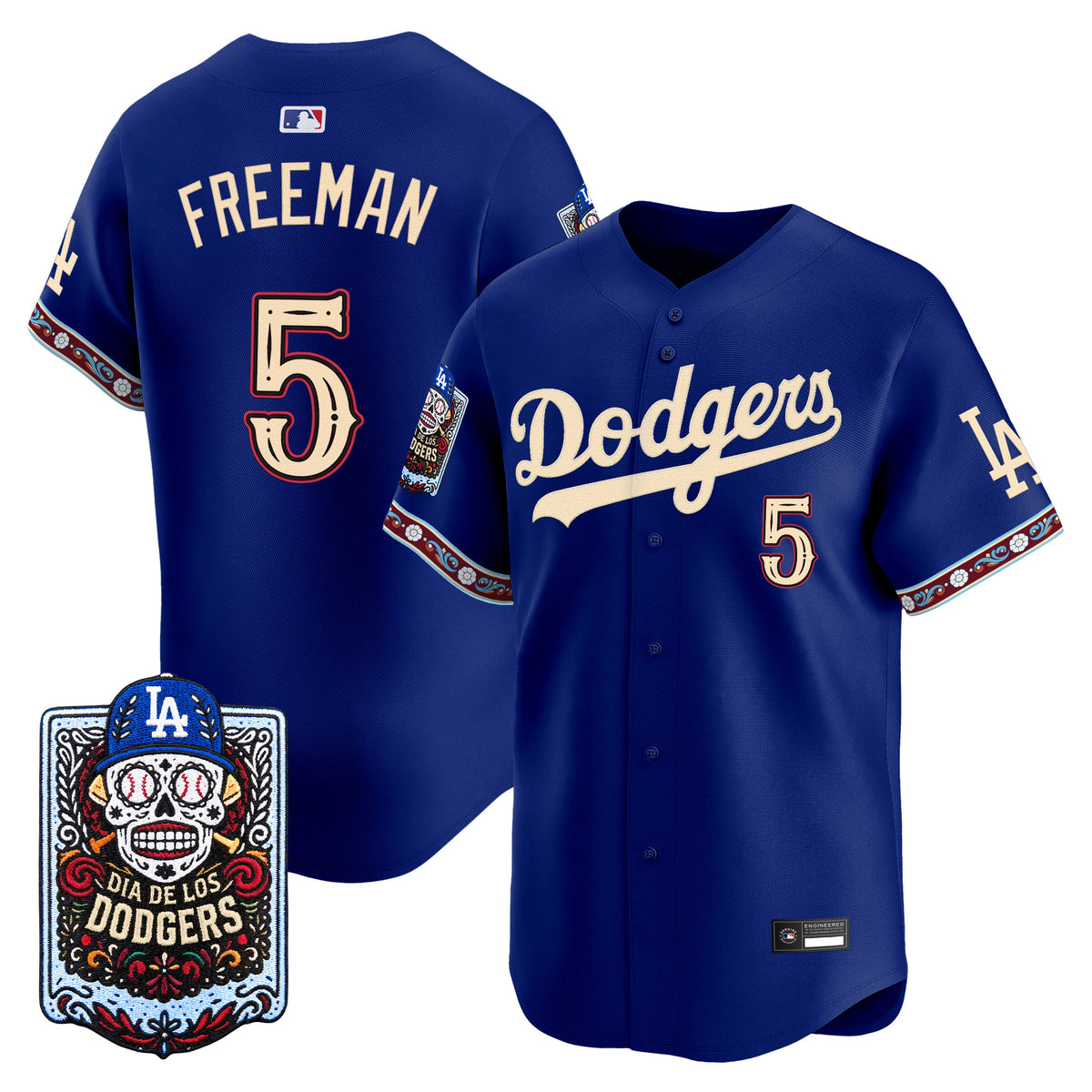 Men's Los Angeles Dodgers Día de los Muertos Vapor Premier Limited Jersey - Stitched