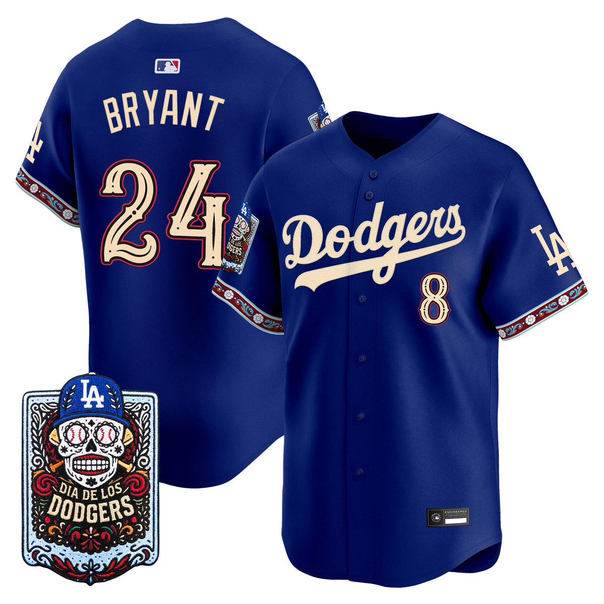 Men's Los Angeles Dodgers Día de los Muertos Vapor Premier Limited Jersey - Stitched