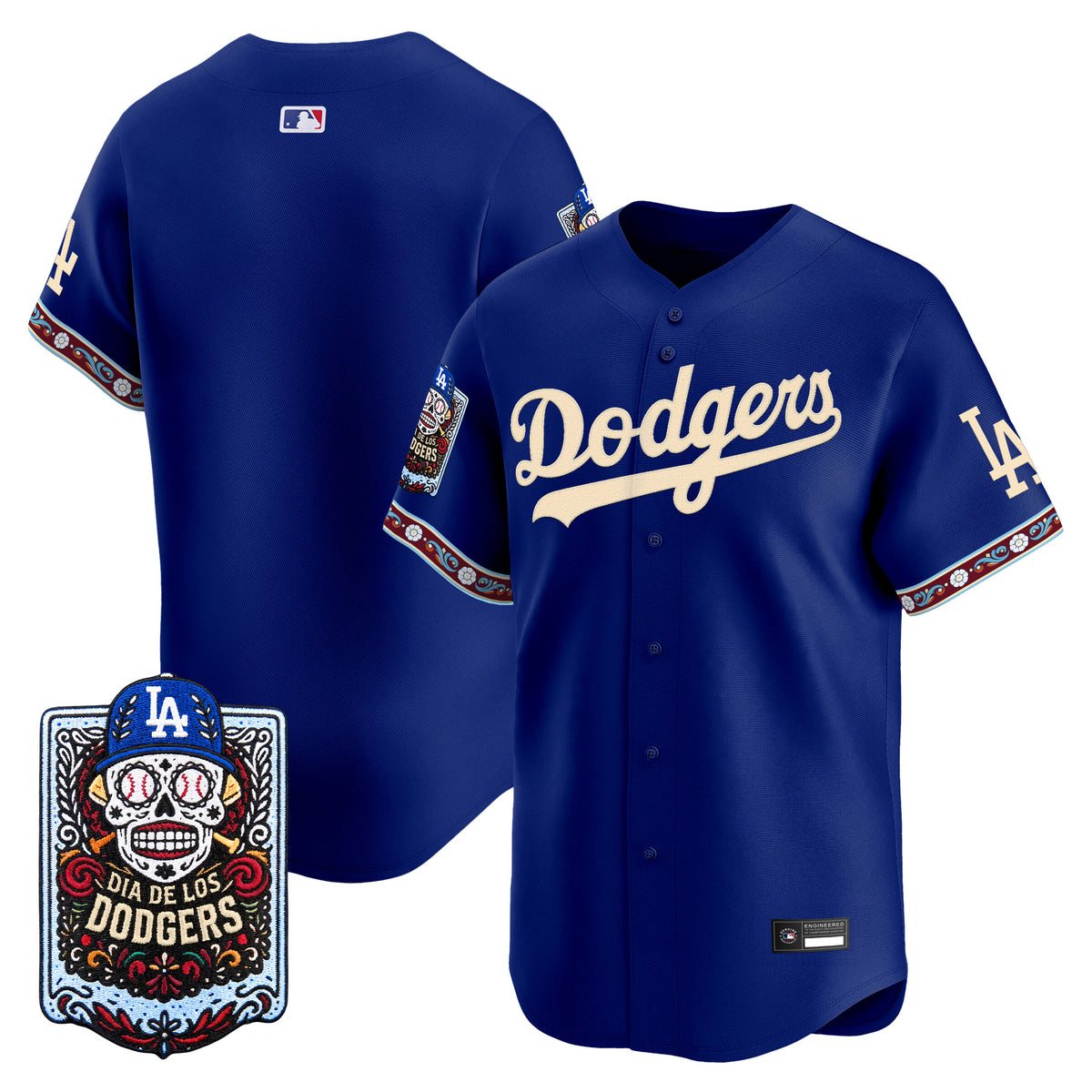 Men's Los Angeles Dodgers Día de los Muertos Vapor Premier Limited Jersey - Stitched