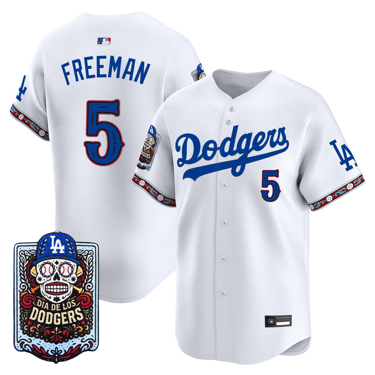Men's Los Angeles Dodgers Día de los Muertos Vapor Premier Limited Jersey - Stitched