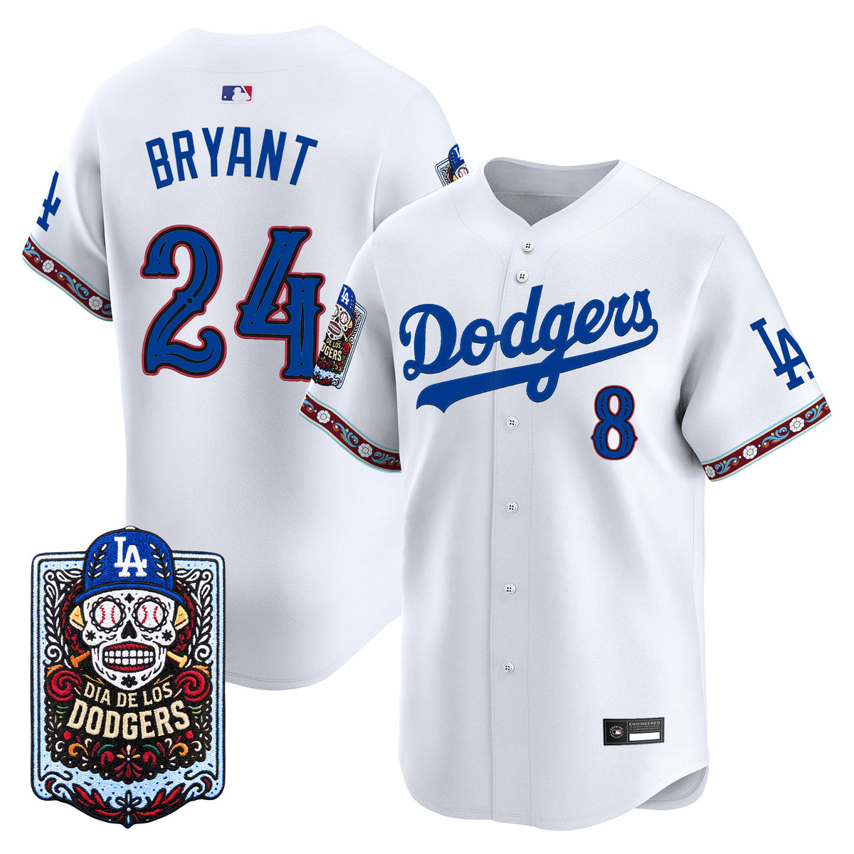 Men's Los Angeles Dodgers Día de los Muertos Vapor Premier Limited Jersey - Stitched
