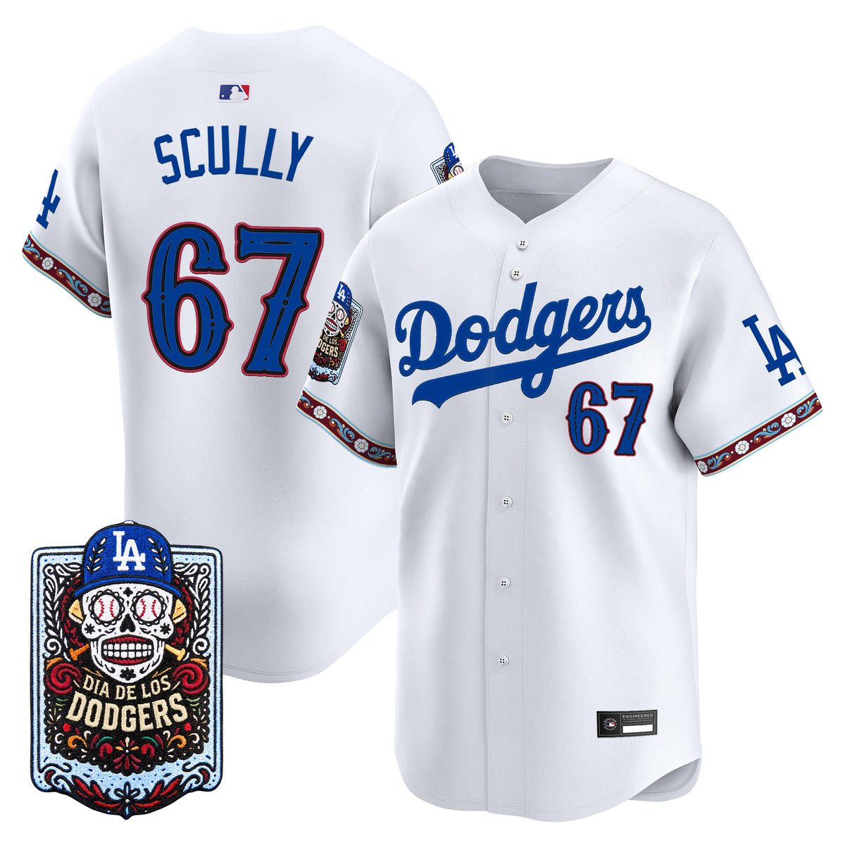 Men's Los Angeles Dodgers Día de los Muertos Vapor Premier Limited Jersey - Stitched