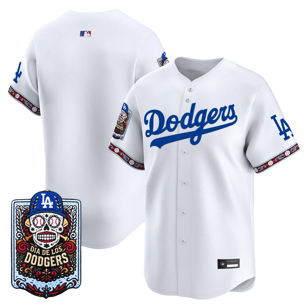 Men's Los Angeles Dodgers Día de los Muertos Vapor Premier Limited Jersey - Stitched