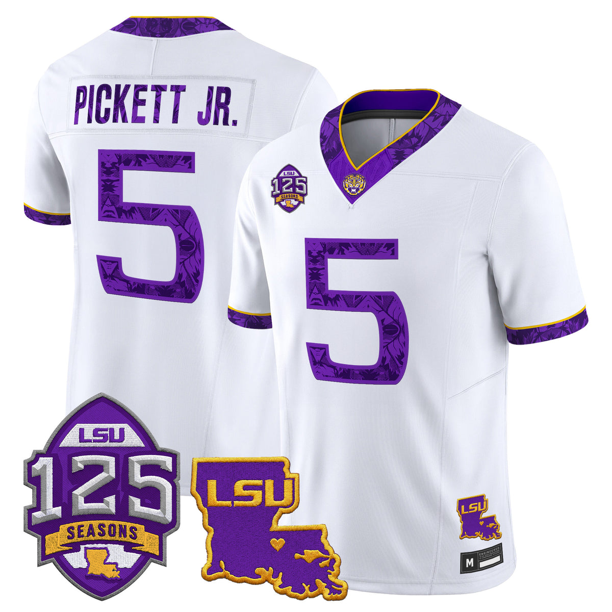 LSU Tigers 'Silent Season of 1918' Vapor Limited Jersey - Louisiana Patch - All Stitched